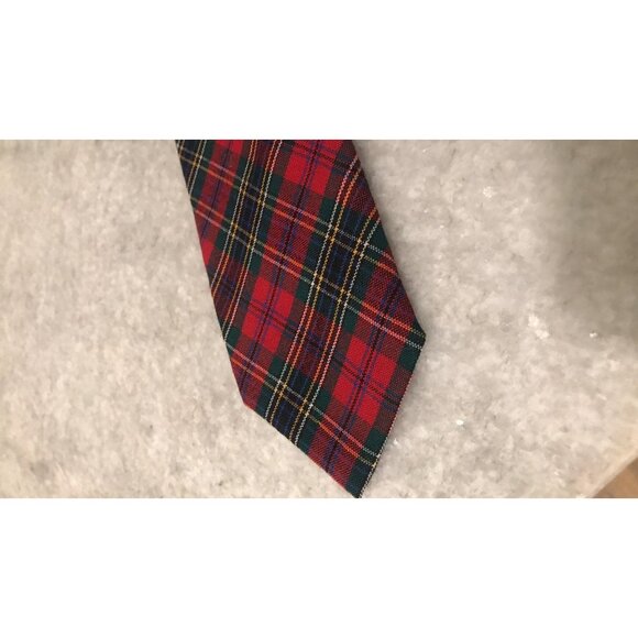 Vintage Pendleton Tie Mens Red Tartan Plaid Virgin Wool Necktie Classic Preppy - Picture 2 of 7